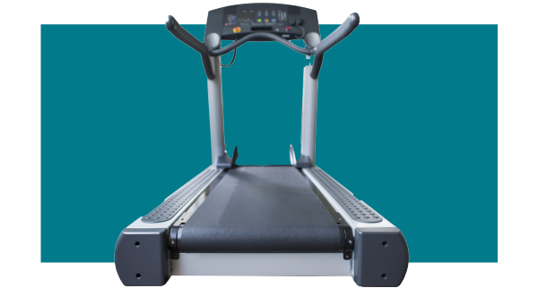 Treadmill on a color background