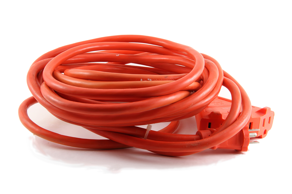 An orange extension cord