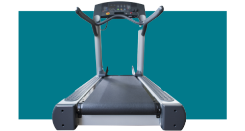 Treadmill on a color background