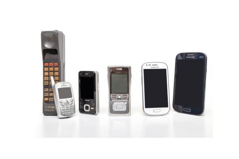 A collection of cell and portable phones