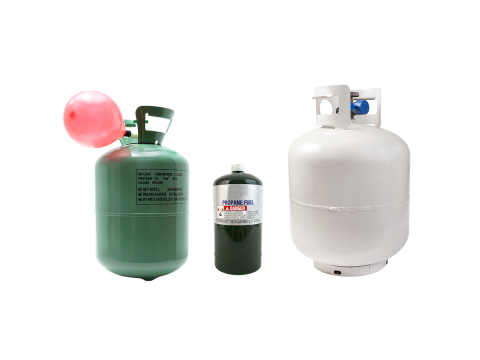 Pressurized propane tank, helium tank