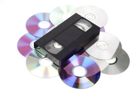 VHS tape and DVDs