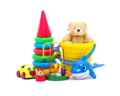 A collection of kids toys