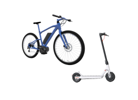 An e-bike and an e-scooter